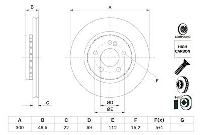 0986479H50 BOSCH Тормозной диск