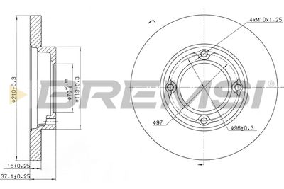 CD6968S BREMSI Тормозной диск