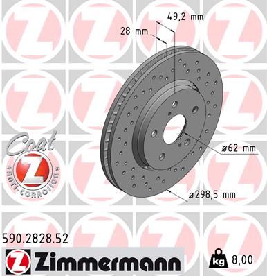 590282852 ZIMMERMANN Тормозной диск