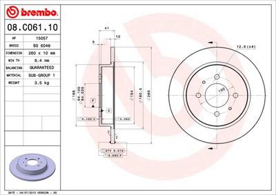 BS6049 BRECO Тормозной диск