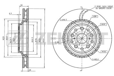 BS6296 ZEKKERT Тормозной диск