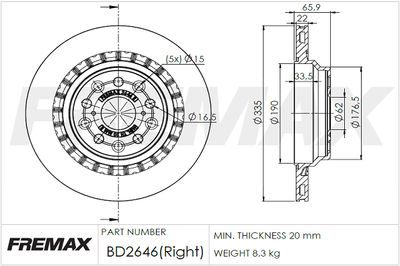 BD2646 FREMAX Тормозной диск