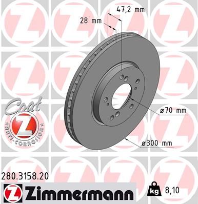 280315820 ZIMMERMANN Тормозной диск