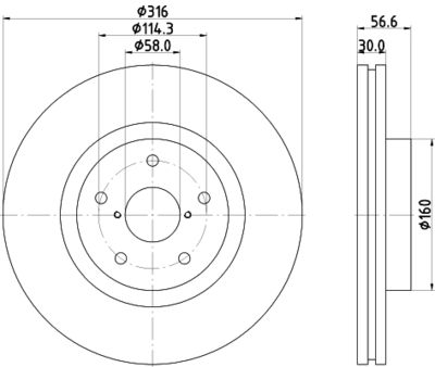 8DD355116361 HELLA PAGID Тормозной диск