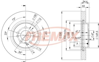 BD3507 FREMAX Тормозной диск