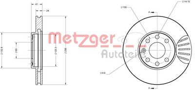 6110031 METZGER Тормозной диск