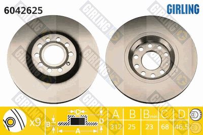 6042625 GIRLING Тормозной диск