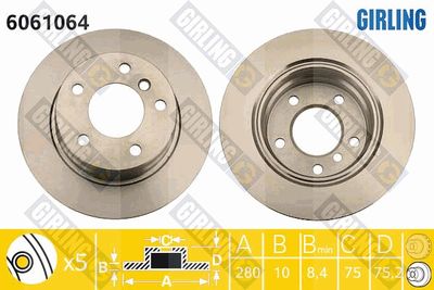 6061064 GIRLING Тормозной диск