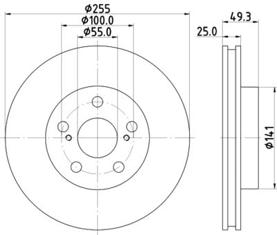 MDC2204 MINTEX Тормозной диск