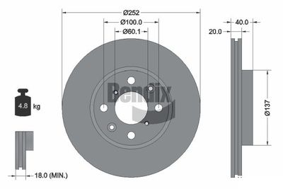BDS1089 BENDIX Braking Тормозной диск
