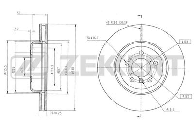 BS6160B ZEKKERT Тормозной диск