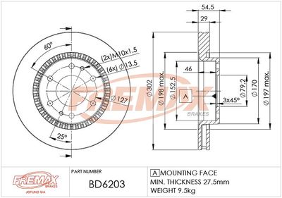 BD6203 FREMAX Тормозной диск