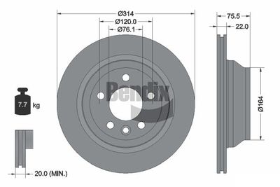 BDS1382 BENDIX Braking Тормозной диск