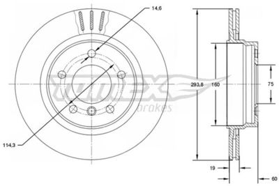 TX7290 TOMEX Brakes Тормозной диск