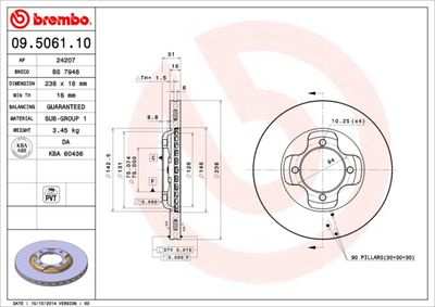 09506110 BREMBO Тормозной диск