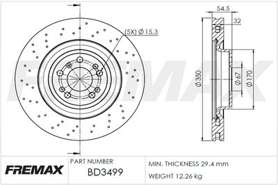 BD3499 FREMAX Тормозной диск