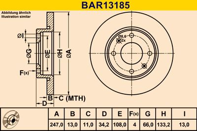 BAR13185 BARUM Тормозной диск