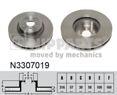 N3307019 NIPPARTS Тормозной диск