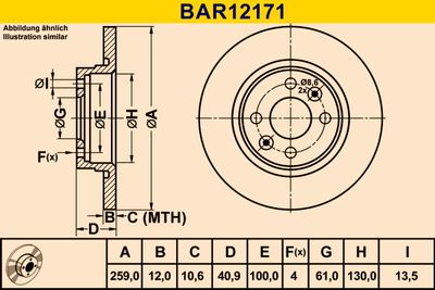 BAR12171 BARUM Тормозной диск