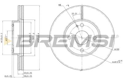 CD6495V BREMSI Тормозной диск