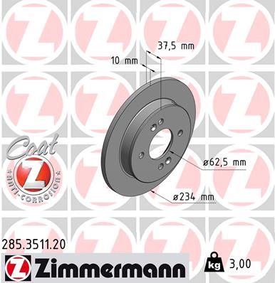 285351120 ZIMMERMANN Тормозной диск