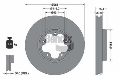 BDS2237 BENDIX Braking Тормозной диск