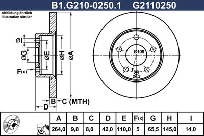 B1G21002501 GALFER Тормозной диск