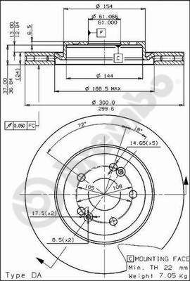 BS8018 BRECO Тормозной диск