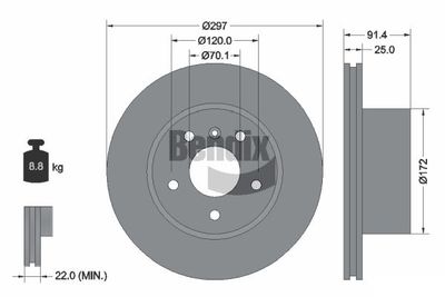 BDS1856 BENDIX Braking Тормозной диск