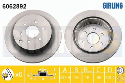 6062892 GIRLING Тормозной диск