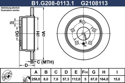 B1G20801131 GALFER Тормозной диск