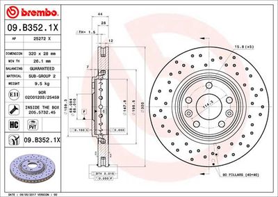 09B3521X BREMBO Тормозной диск