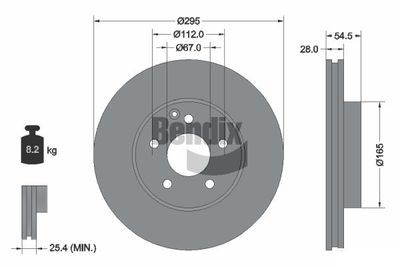 BDS1271 BENDIX Braking Тормозной диск