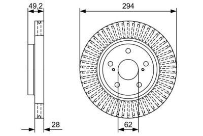 0986479W40 BOSCH Тормозной диск