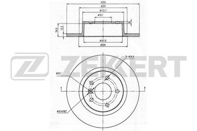 BS5165 ZEKKERT Тормозной диск