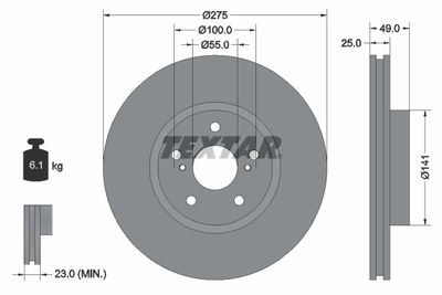 92173103 TEXTAR Тормозной диск