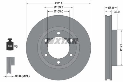 92080600 TEXTAR Тормозной диск