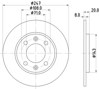 MDC698 MINTEX Тормозной диск