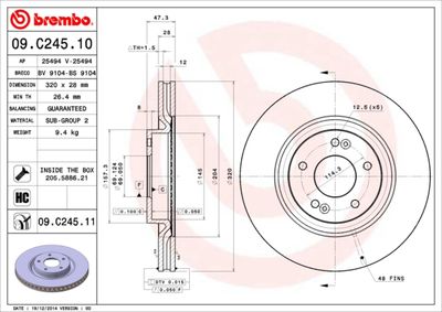 09C24511 BREMBO Тормозной диск