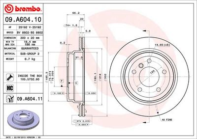 09A60411 BREMBO Тормозной диск