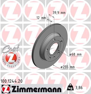 100124420 ZIMMERMANN Тормозной диск