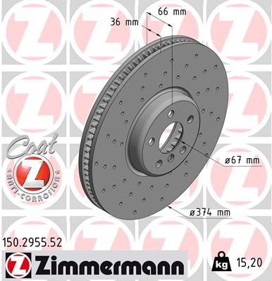 150295552 ZIMMERMANN Тормозной диск