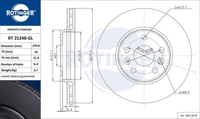 RT21248GL ROTINGER Тормозной диск