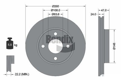 BDS1782 BENDIX Braking Тормозной диск