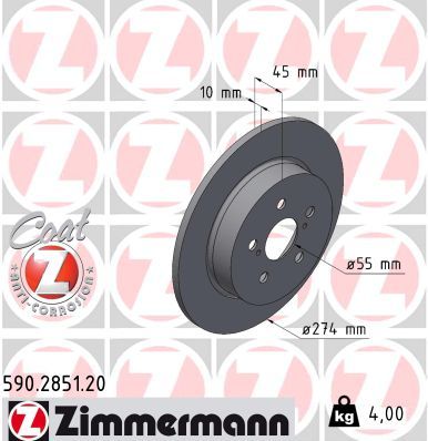 590285120 ZIMMERMANN Тормозной диск