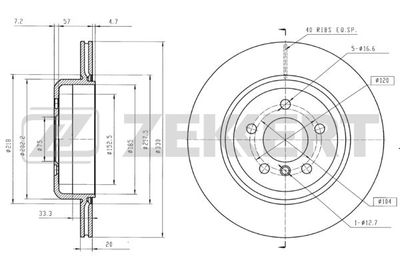 BS6099 ZEKKERT Тормозной диск