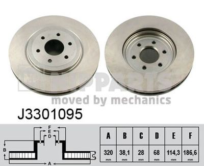 J3301095 NIPPARTS Тормозной диск