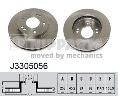 J3305056 NIPPARTS Тормозной диск