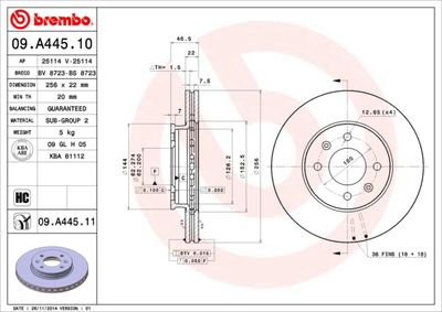 09A44511 BREMBO Тормозной диск