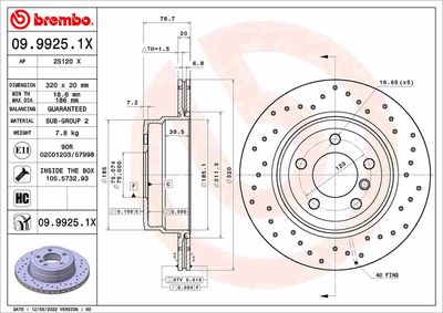 0999251X BREMBO Тормозной диск